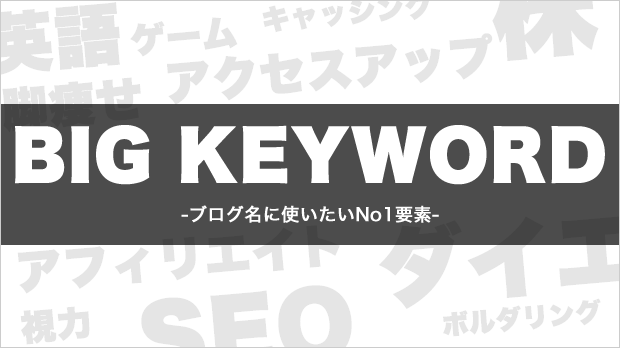 専門ブログの場合はビックキーワードを使う